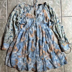 J. Crew Blue and Orange Floral Dress